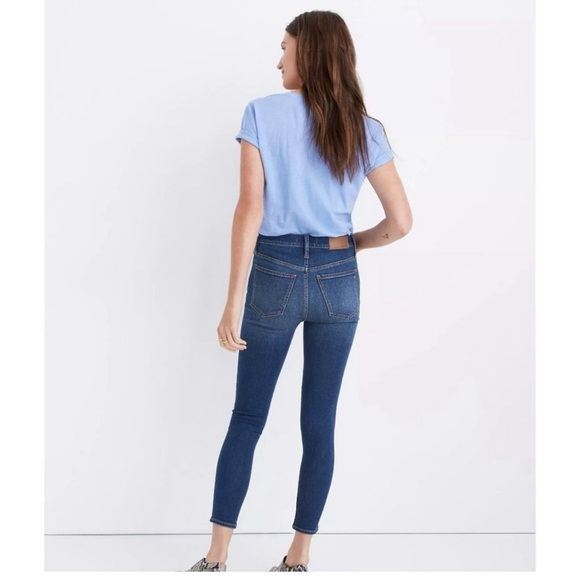 Madewell Mid-rise 9" Skinny Crop Jeans Open Fly Size 26 Denim - Picture 2 of 4